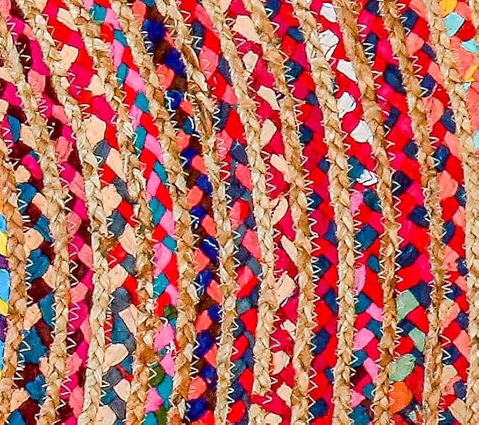 Hausattire Bohemian Braided Rug 3' Round - Image 6
