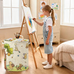 Oval Neutral Classic Winnie Bear Baby Laundry Basket Hamper for Nursery