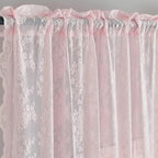 YJ YANJUN Vintage Lace Curtains 90 Inches Long-Victorian Floral Pattern Light - Image 2