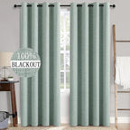 MIULEE Linen Texture Curtains for Bedroom Solid 100% Blackout Thermal Insulated by MIULEE