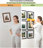 Picture Hanging Kit, Include Picture Hanging Tool with Level/ Picture Hanging Hareware/ Small Hammer, for Easy Hang and Level, Wall Hanging Kit Assorted with Sawtooth/ Wire Hanger