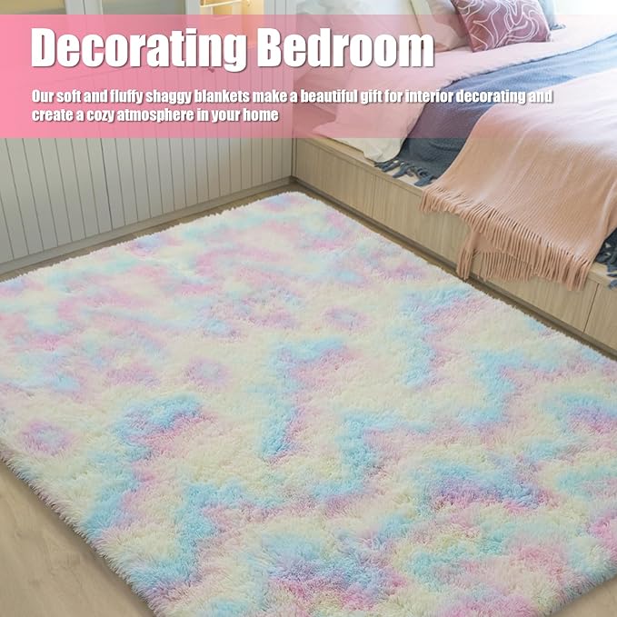 Shag Area Rug for Bedroom 3x5, Fluffy Area Rugs for Living Room, Soft Fuzzy Rug - Image 6
