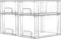 Vtopmart Clear Stackable Storage Drawers, 4 Pack Kitchen Cabinet Set