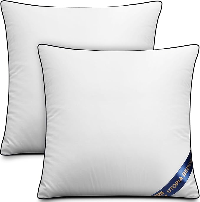 Utopia Bedding Throw Pillow Inserts, 18 x 18 Inches Decorative Indoor Pillows by UTOPIABEDDING