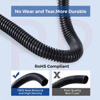Cable Management, 33ft 1/4” Wire Loom Tubing Cord Protector
