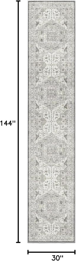 Madane Hallway Runner Rug 2'6''x12' Kitchen Runner, Non Slip Vintage Runners - Image 2