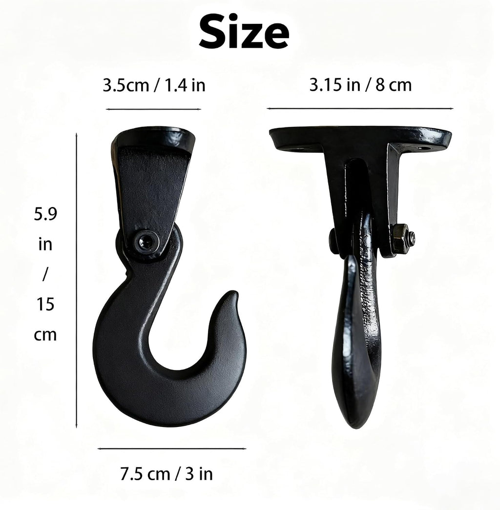 2 Pack Cast Iron Ceiling Hook Industrial Multi-Function Wall Hook Chandelier Hooks Plant Pot Hanger Mounting Hardware Included