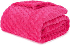 Puncuntex Hot Pink Throw Blanket 90"×90" inches Fuzzy 3D Jacquard Decorative - Image 5
