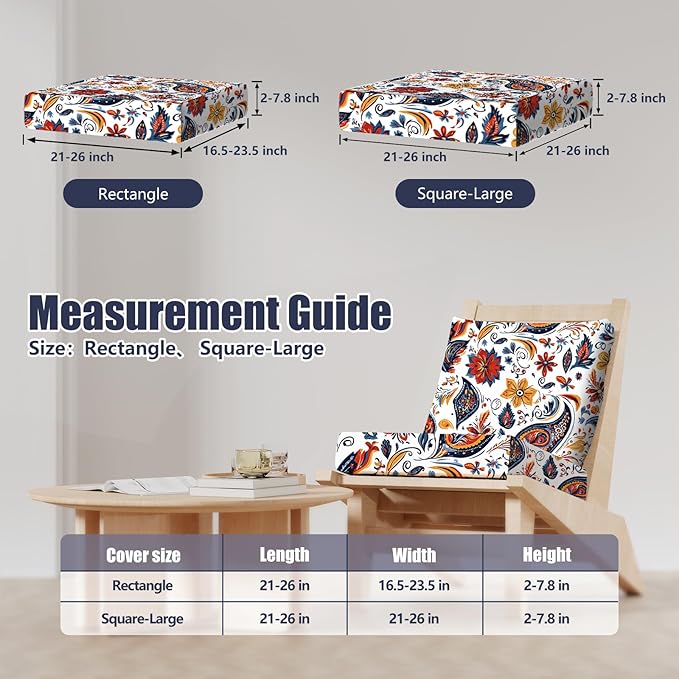 8Pcs Stretch Patio Cushion Covers, Outdoor Couch & Sofa Replacement Slipcovers - Image 2