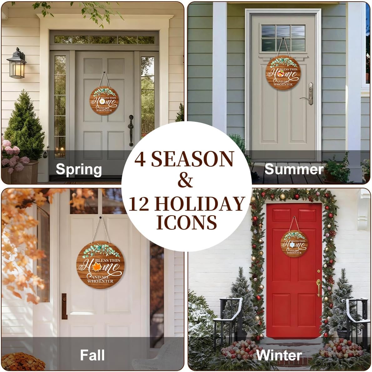 Interchangeable Welcome Sign Fall Halloween Front Door Decor