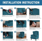 H.VERSAILTEX Wingback Chair Covers Velvet Plush Wing Chair Slipcover 1 Piece - Image 6