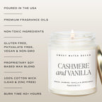 Sweet Water Decor Cashmere & Vanilla Candle, 9oz Clear Glass Jar
