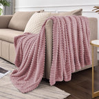 BEDELITE Fleece Blanket Twin Size – 3D Ribbed Jacquard Soft and Warm Decorative - Image 8