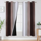 Estelar Textiler Brown and Greyish White Blackout Curtains by ESTELARTEXTILER