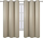LEMOMO Beige Thermal Blackout Curtains/38 x 63 Inch/Set of 2 Panels Room - Image 2