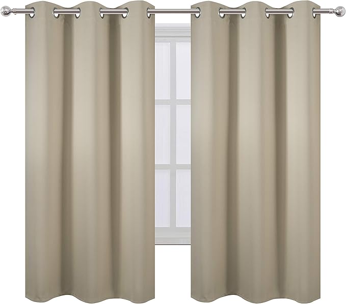 LEMOMO Beige Thermal Blackout Curtains/38 x 63 Inch/Set of 2 Panels Room - Image 2