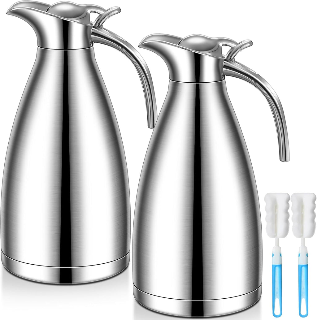 Uiifan 2 Pcs 68oz Thermal Coffee Carafe for Keeping Hot/Cold