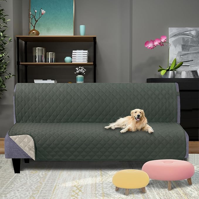 U-NICE HOME Futon Sofa Covers Reversible Sofa Slipcover Armless Cover Furniture - Image 2
