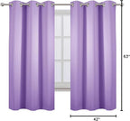 LEMOMO Lavender Blackout Curtains 42 x 63 Inch Length/Set of 2 Curtain - Image 9
