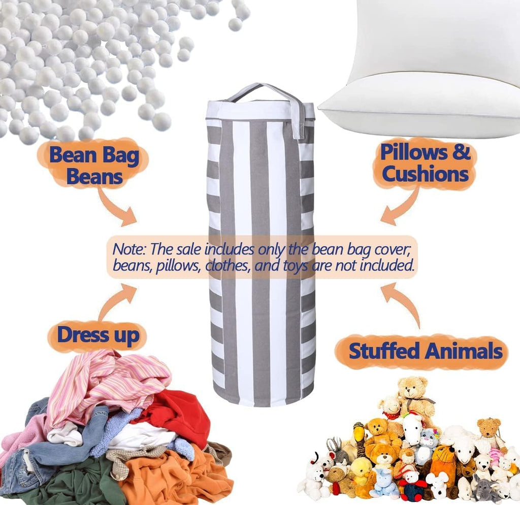Ofiray-home Stuffed Animal Storage Bean Bag Cover for Kids