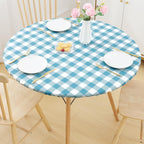 Smiry 57"-68" Picnic Table Cloth, Flannel Backed Vinyl Fitted Tablecloths