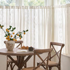 jinchan Belrose Linen Floral Cafe Curtains 54 Inch Length Embroidered Farmhouse - Image 3