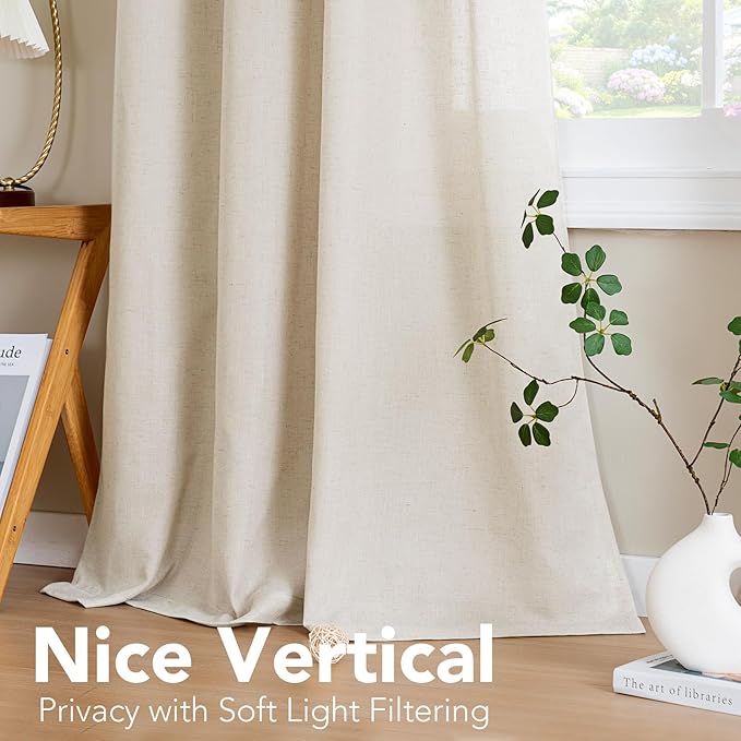 H.VERSAILTEX Living Room Linen Curtains Nickel Grommet Curtains Privacy Added - Image 7