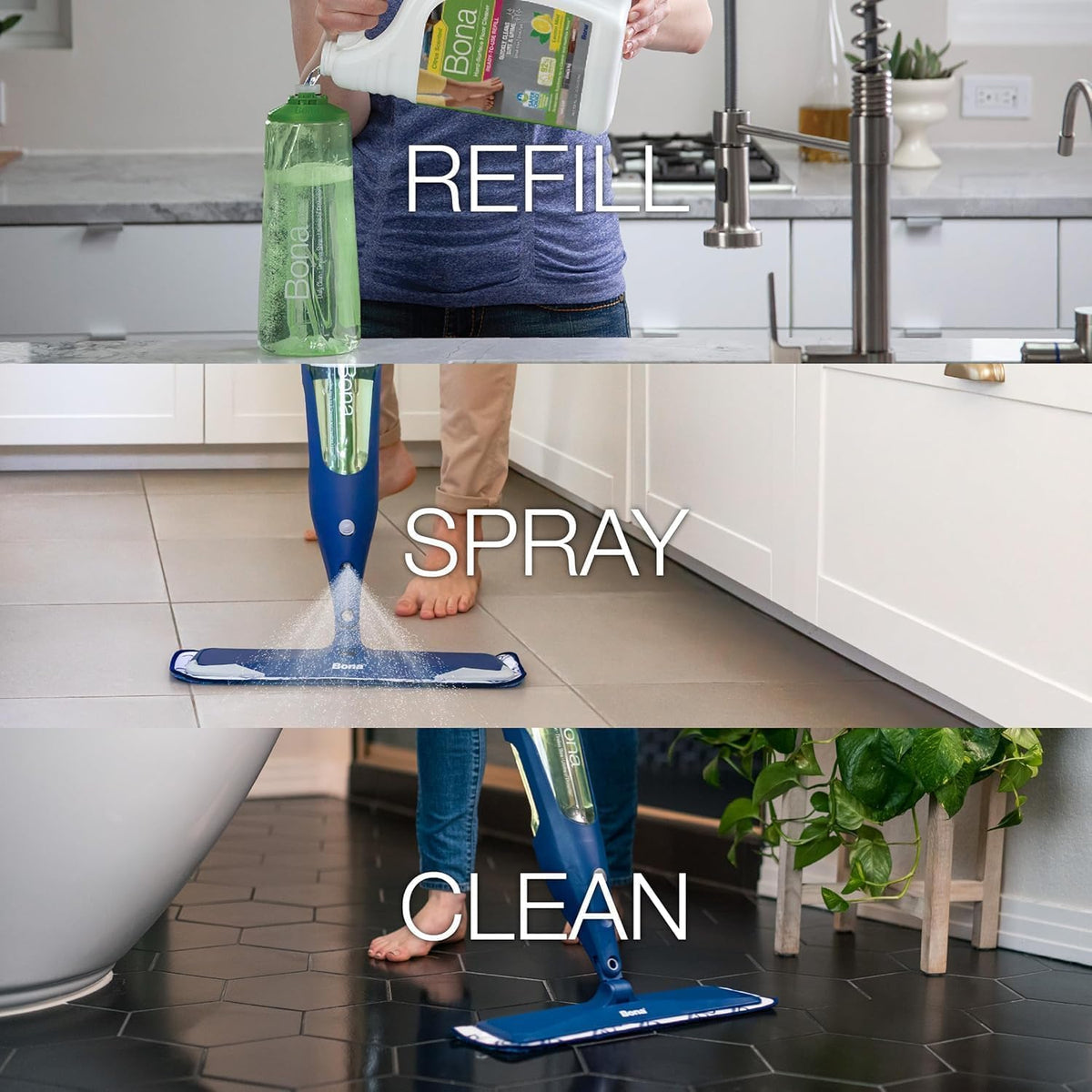 Bona Multi-Surface Floor Cleaner Refill - 128 fl oz - Lemon Mint