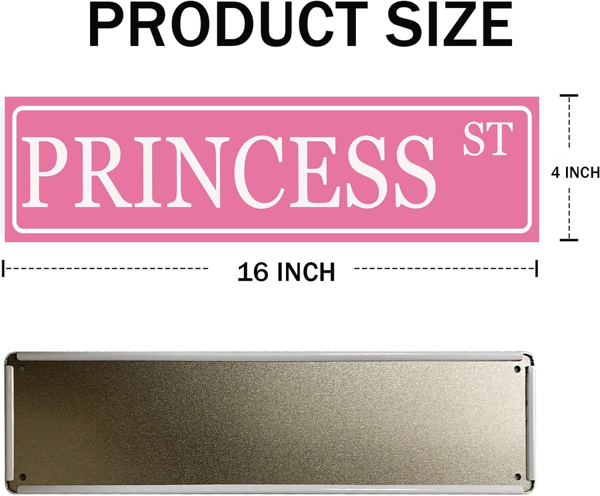 Princess Room Decor For Girls Bedroom Pink Princess St Vintage Metal Tin Sign Girly Decor Funny Street Signs For Bedroom Princess Street Sign Y2k Wall Decor Poster Little Girls Room Accessories 4x16 In