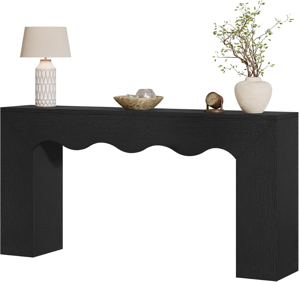 Tribesigns 63" Farmhouse Console Table with Wavy Edge