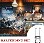 2 Bottle Wall Mounted Liquor Dispenser Bar Butler Bracket Solo Optic Spirit Wine Beer Alcohol Bottle Beverage Stand Revolving Nozzle Drinkware Set