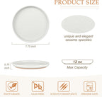 LIANYU Stoneware Salad Dinner Plates Set of 6, 7.75 Inch Porcelain Dinner Plate for Kitchen, Ceramic Dessert Dishes Set, Oven, Microwave & Dishwasher Safe, Scratch Resistant, Three-color