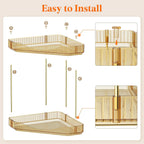 Lifewit 2 Tier Corner Bathroom Counter Organizers and Storage, Golden
