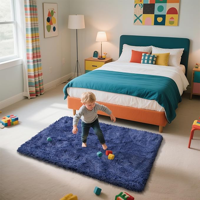 Shag Area Rug for Bedroom 3x5, Soft Fuzzy Rug Non-Shedding Indoor Plush Carpet - Image 6