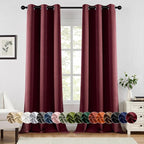 MIULEE Burgundy Red Blackout Curtains by MIULEE