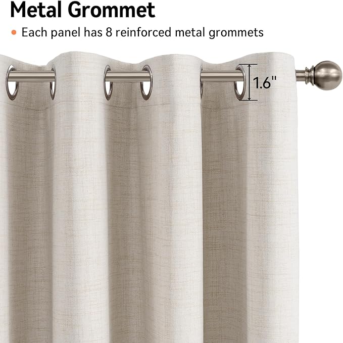 100% Blackout Shield Linen Blackout Curtains - Image 5