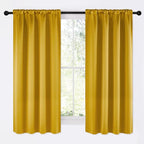 NICETOWN Gold Blackout Cafe Faux Silk Curtains by NICETOWN