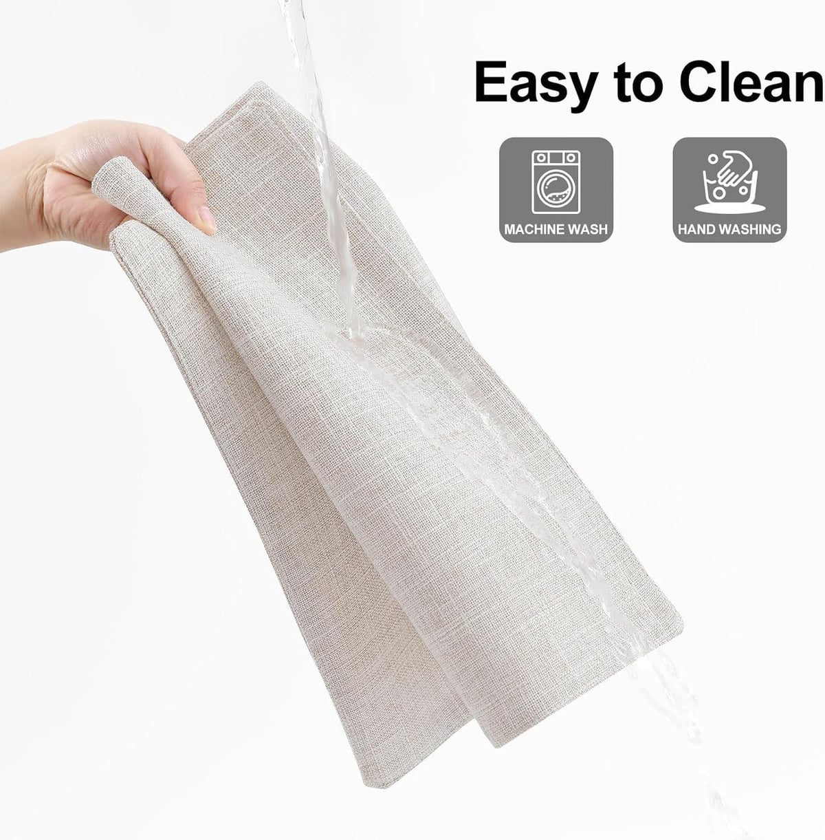 Homaxy Cloths Placemats for Dining Table Set of 6, 13" x 19", Beige