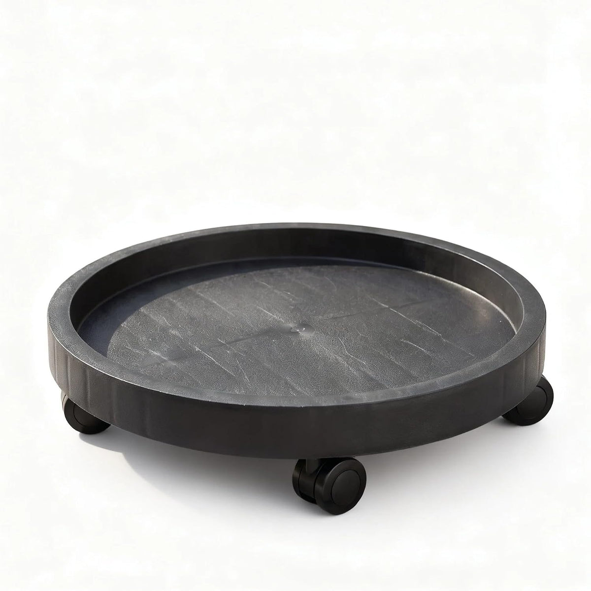 12.6 Inch Plant Caddy with Wheels, Round Rolling Flower Pot Stand, Heavy Duty Wheeled Planter Saucer Tray, Holder Dolly for Indoor Outdoor，Potted Coaster Roller Base Tray with Casters