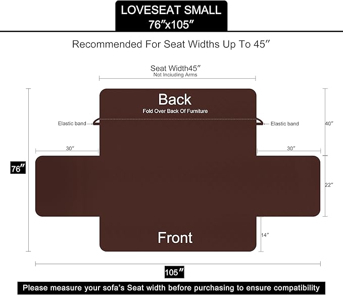 U-NICE HOME Loveseat Sofa Cover Reversible Couch Covers - Image 6