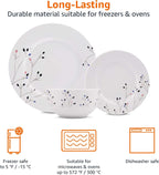 Amazon Basics 18-Piece Complete Kitchen Dinnerware Set, Microwave and Dishwasher Safe, Plates, Dishes, Bowls, Service for 6, Branches