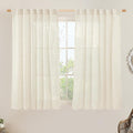 LAMIT Natural Linen Semi Sheer Window Curtains 54 Inch, Light Filtering Neutral by LAMIT