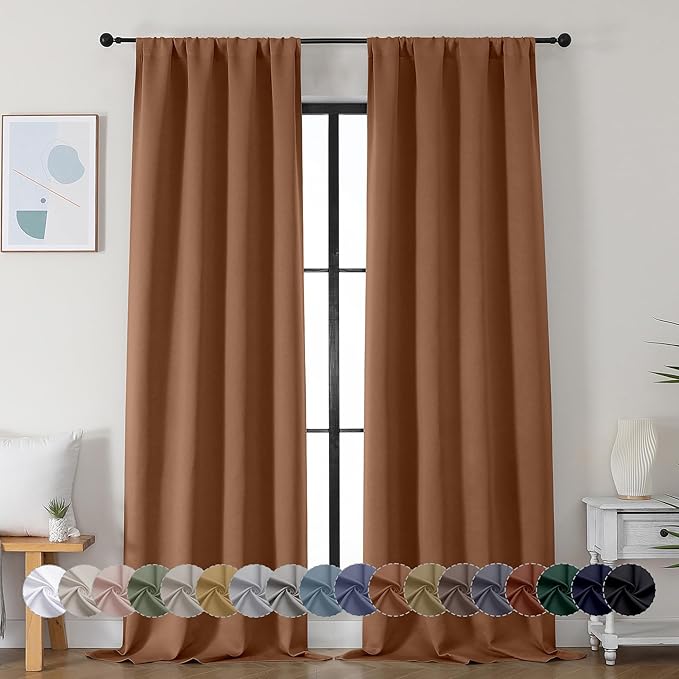 Simplebrand Ava Sun Baked Blackout Curtains by Simplebrand