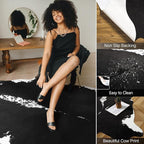 AROGAN Oversized Faux Cow Hides and Skins Rug-5.2 × 6.2 Feet Cow Print Area Rugs - Image 3