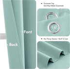 MIULEE Aqua Blackout Curtains for Bedroom Living Room 63 Inches Long 2 Panels - Image 4
