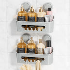 Shower Caddy Suction Cup, Shower Organizer Removable Bathroom Shelf, Storage Suction Powerful Max Hold 22lbs Bathroom Caddy Waterproof Holder, White