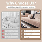 Velvet Couch Cover, Washable Sectional Sofa Cover, Anti Slip Sofa Slipcover - Image 5