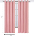 LEMOMO Pink Thermal Blackout Curtains/52 x 95 Inch/Set of 2 Panels Room - Image 10