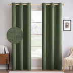 MIULEE 100% Blackout Linen Textured Curtains by MIULEE