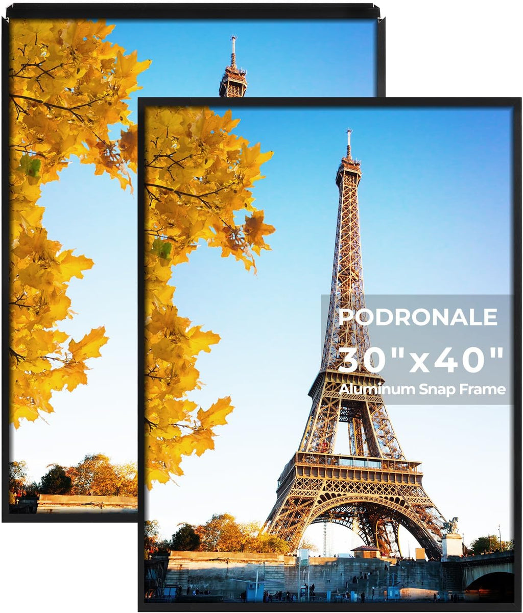 36x48 Poster Frames, 1Pcs, Plexiglass,Black Aluminum Snap Frame